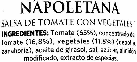 Salsa napoletana - Ingredienser - es