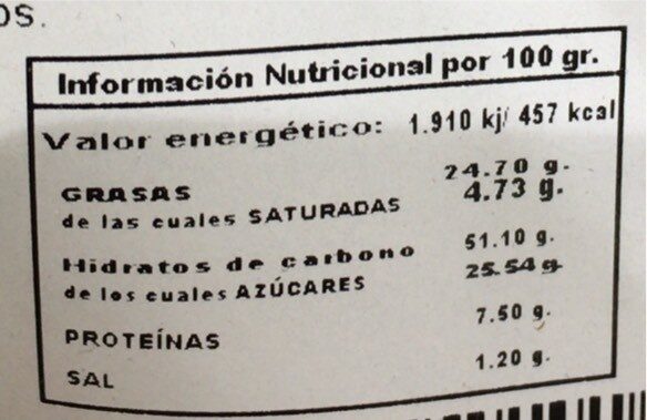 Huertanicos - Informació nutricional - es