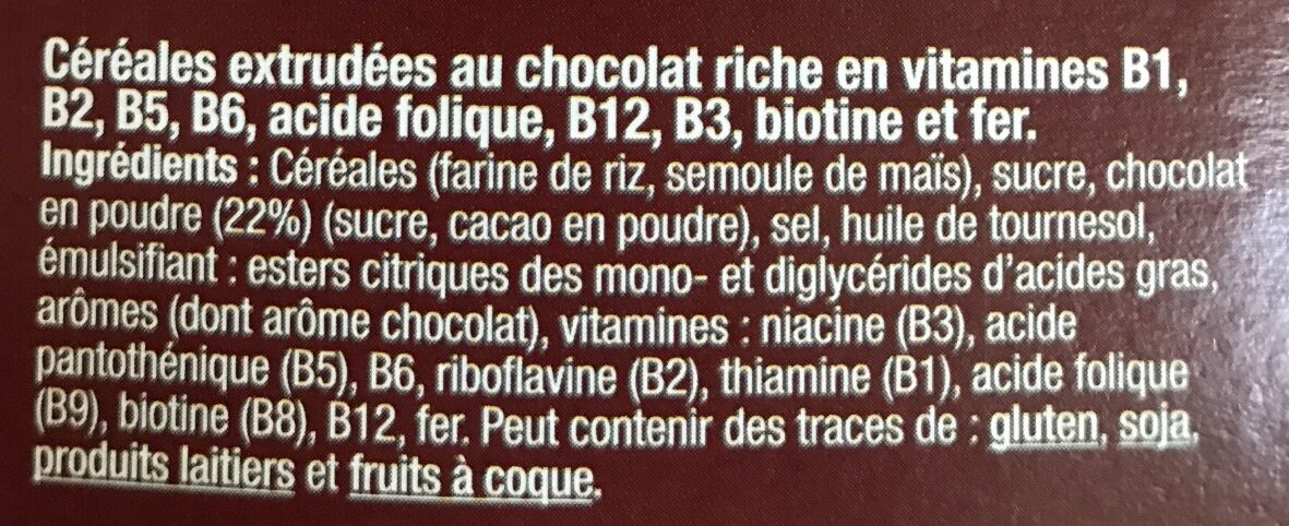 Riz chocolaté - Ingredients - fr