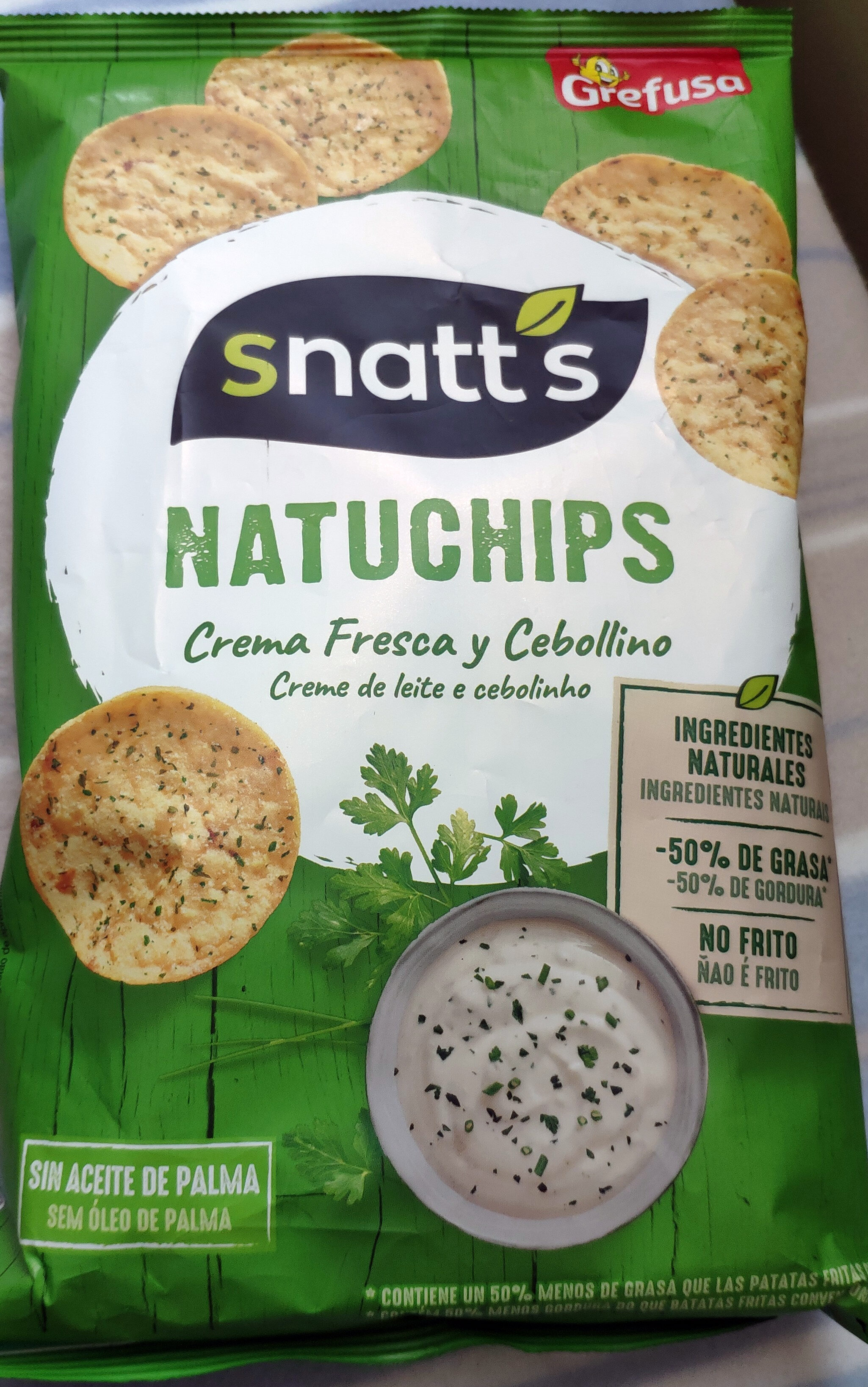 Snatt's Natuchips Crema fresca y cebollino - Producte - es