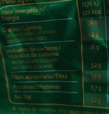Patatas sabor campesinas - Información nutricional