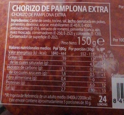 Chorizo pamplona - Produit - es
