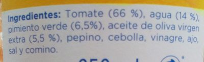 Gazpacho - Ingredients - es