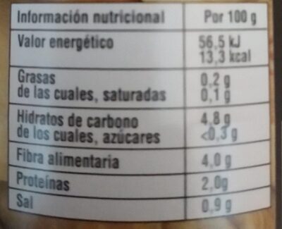 Corazones de alcachofa fresca - Nutrition facts - es