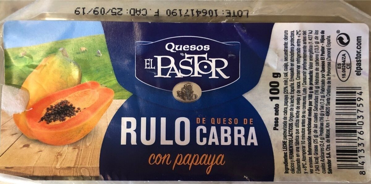 Rulo de queso de cabra con papaya - Producto