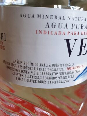 Agua de Veri - Informació nutricional - fr