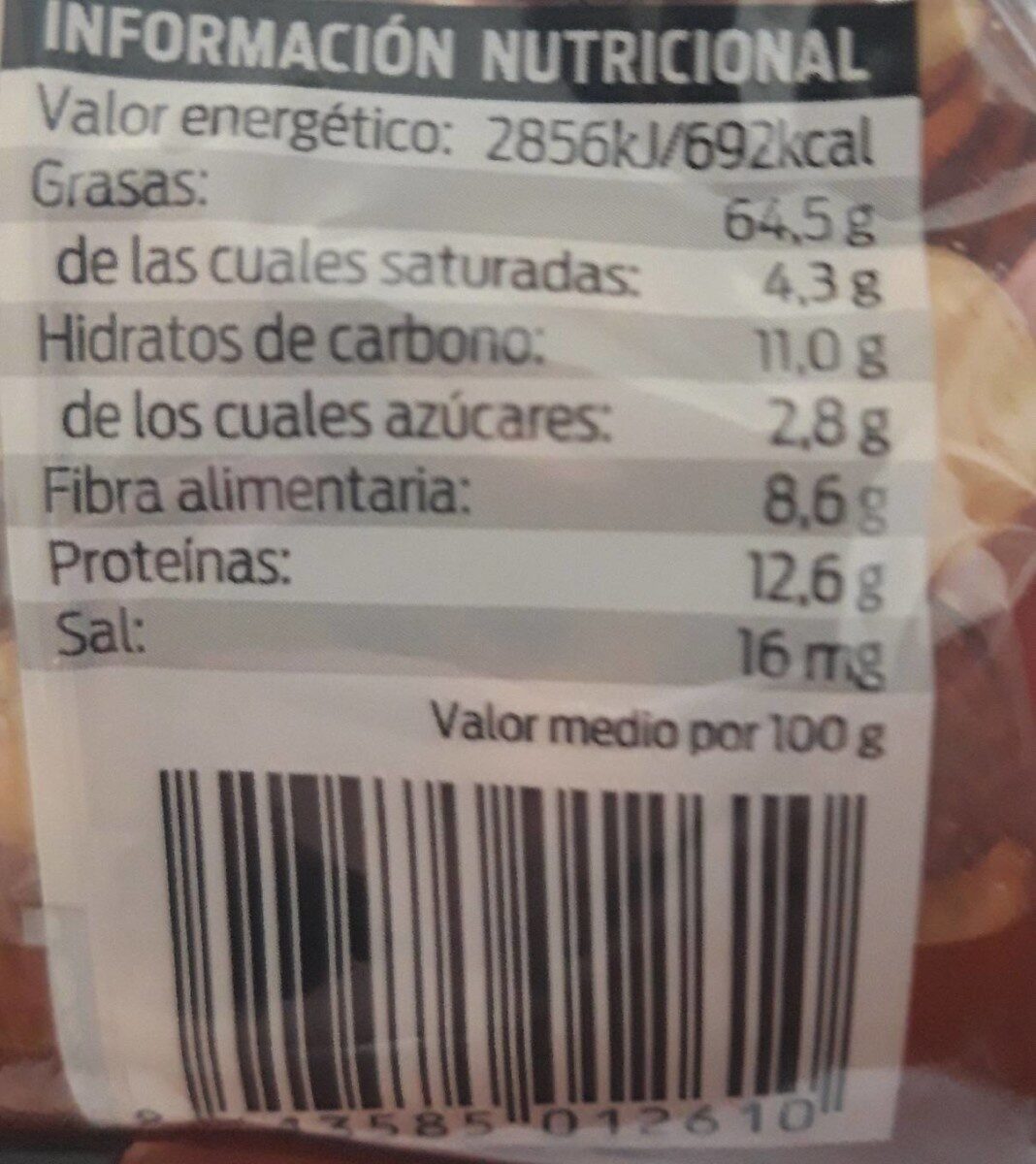 Avellanas tostadas - Informació nutricional - es