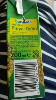 Néctar de piña y uva - Ingredients - es