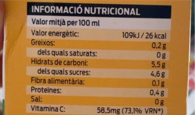 Nectar pressec - Nutrition facts - es