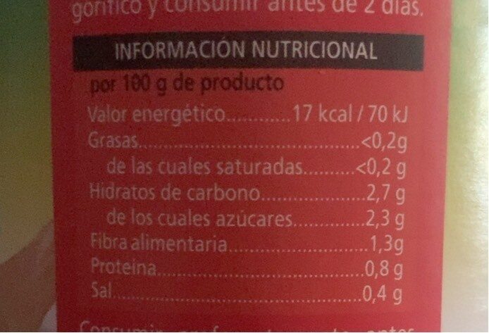 Tomate triturado extra - Informació nutricional - fr