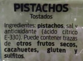 Pistachos tostados - Ingredients - es