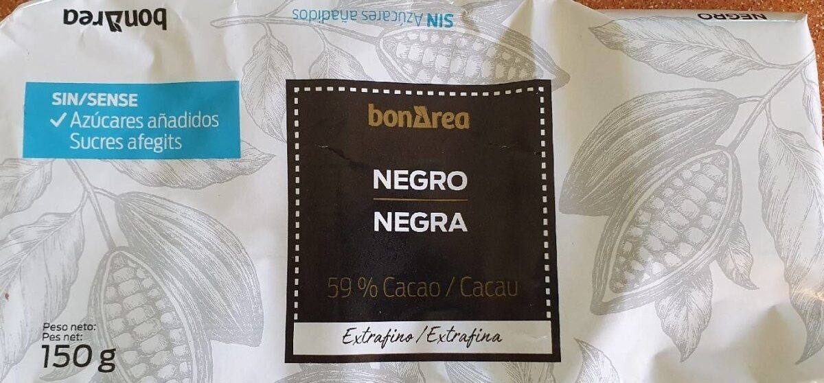 Chocolate negro extrafino 59% cacao sin azúcares - Producte - es