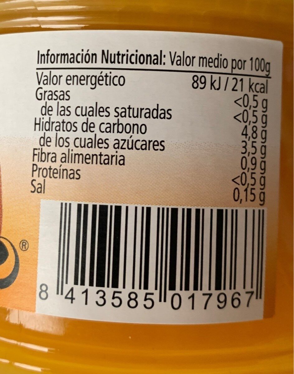 Mermelada estra melocotón - Nutrition facts - es