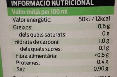 Brou natural de verdures - Informació nutricional