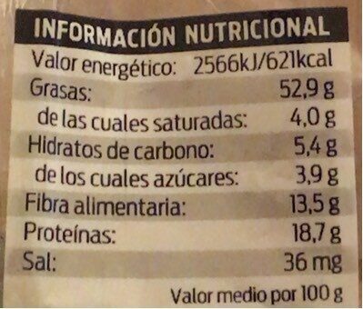 Almendras tostadas - Informació nutricional - es