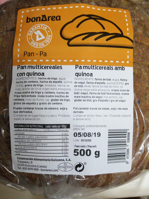 Pan multicereal con quinoa - Ingredientes