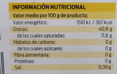 Margarina 40% materia grasa - Informació nutricional - es