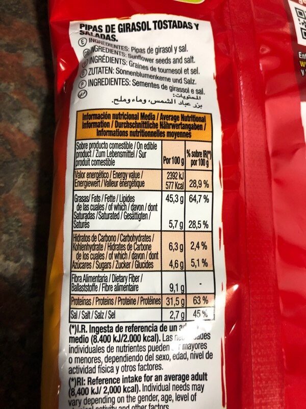 Pipas suprema - Nutrition facts - fr
