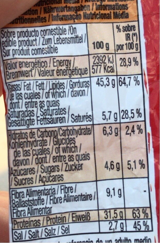 Pipas extra grandes - Nutrition facts - fr