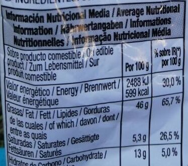 Pipas blanquillas Sin Gluten bolsa 150 g - Nutrition facts - es