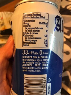 Cerveza adlerbrau 0,0 - Informació nutricional - es