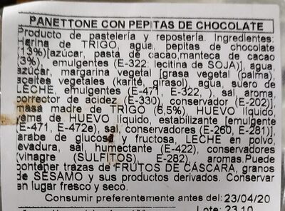 Panettone con pepitas de chocolate - Producto