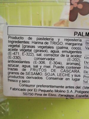 Palmeritas - Ingredientes