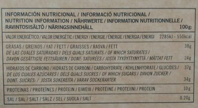 Cappucino - Informació nutricional - es
