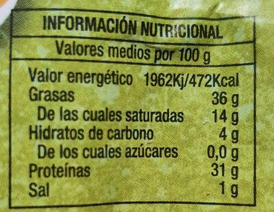Chorizo extra asturiano - Informació nutricional - es