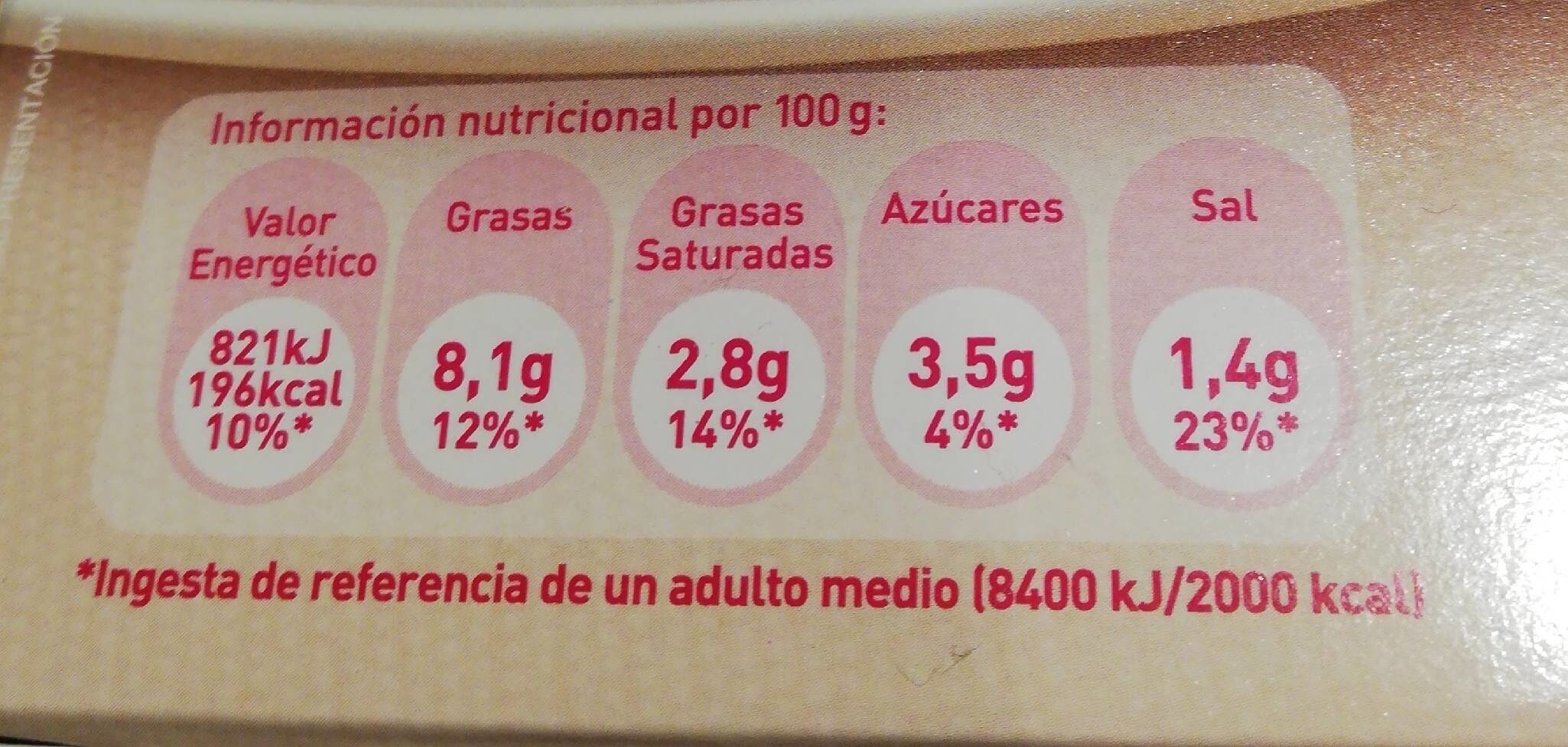 Delícias de queso - Nutrition facts - es