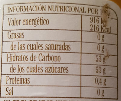 Fragata Sweet Orange - Información nutricional