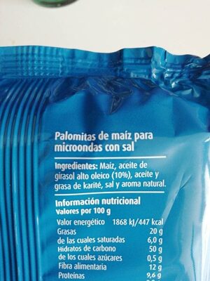 Palomitas con sal microondas - Ingredientes