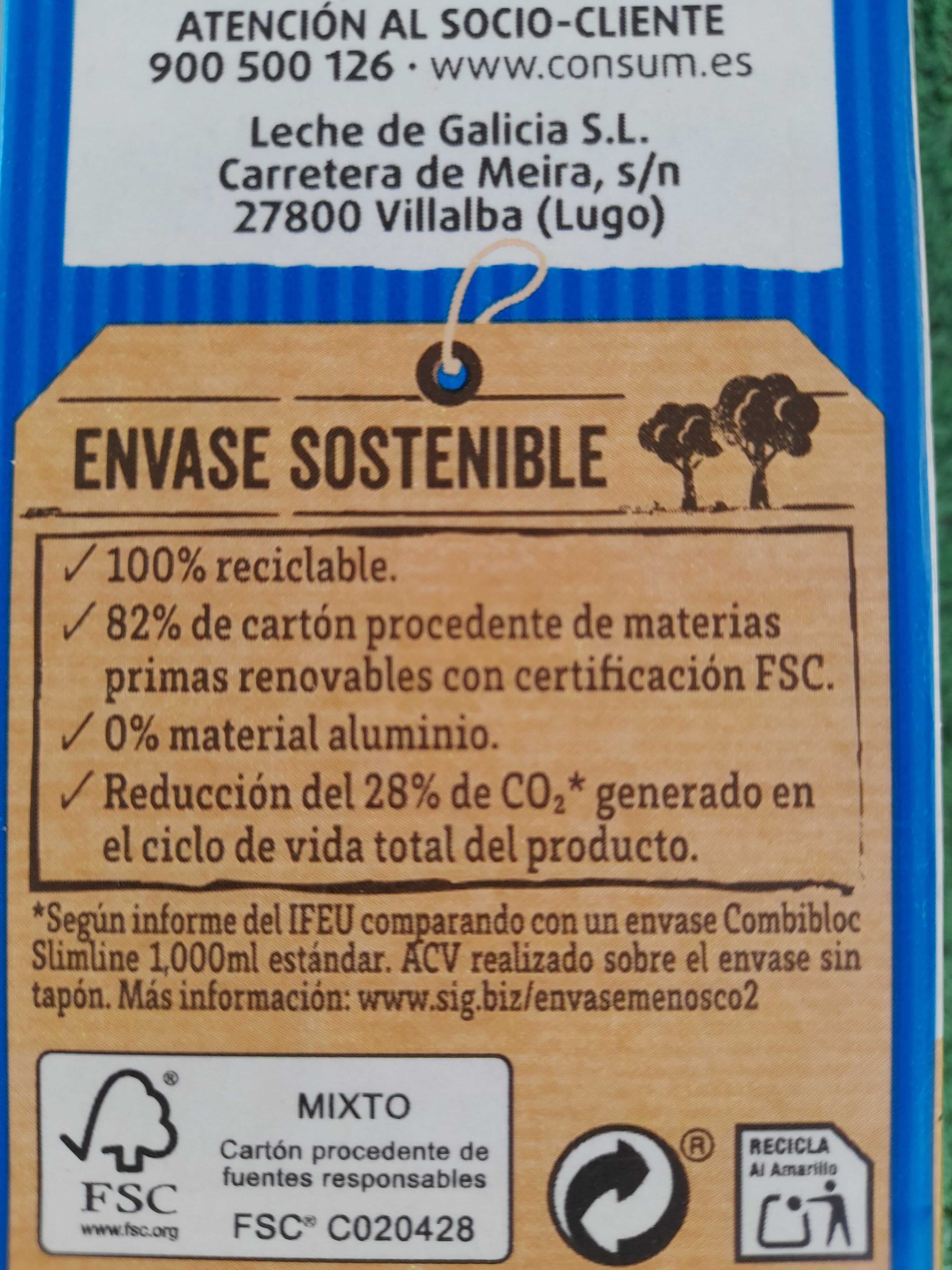 Leche entera - Recycling instructions and/or packaging information - es