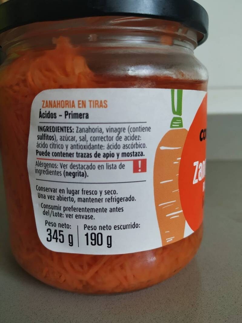 Zanahoria rallada - Ingredients - es