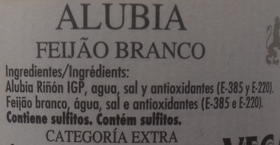 Alubia riñón IGP de La Bañeza-León - Ingredientes