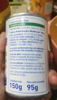 Guisantes - Nutrition facts - es
