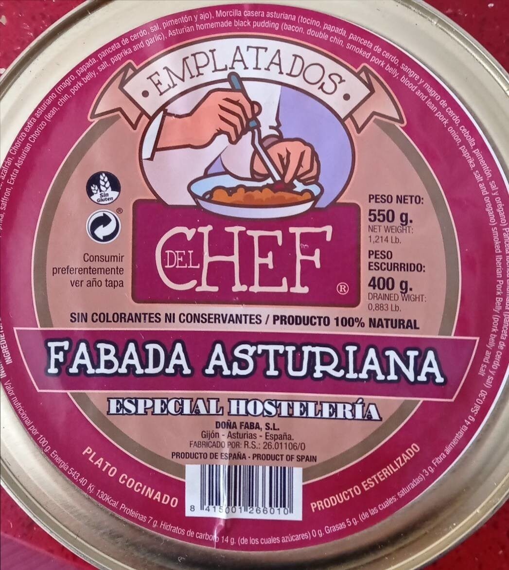 Fabada asturiana - Informació nutricional - es