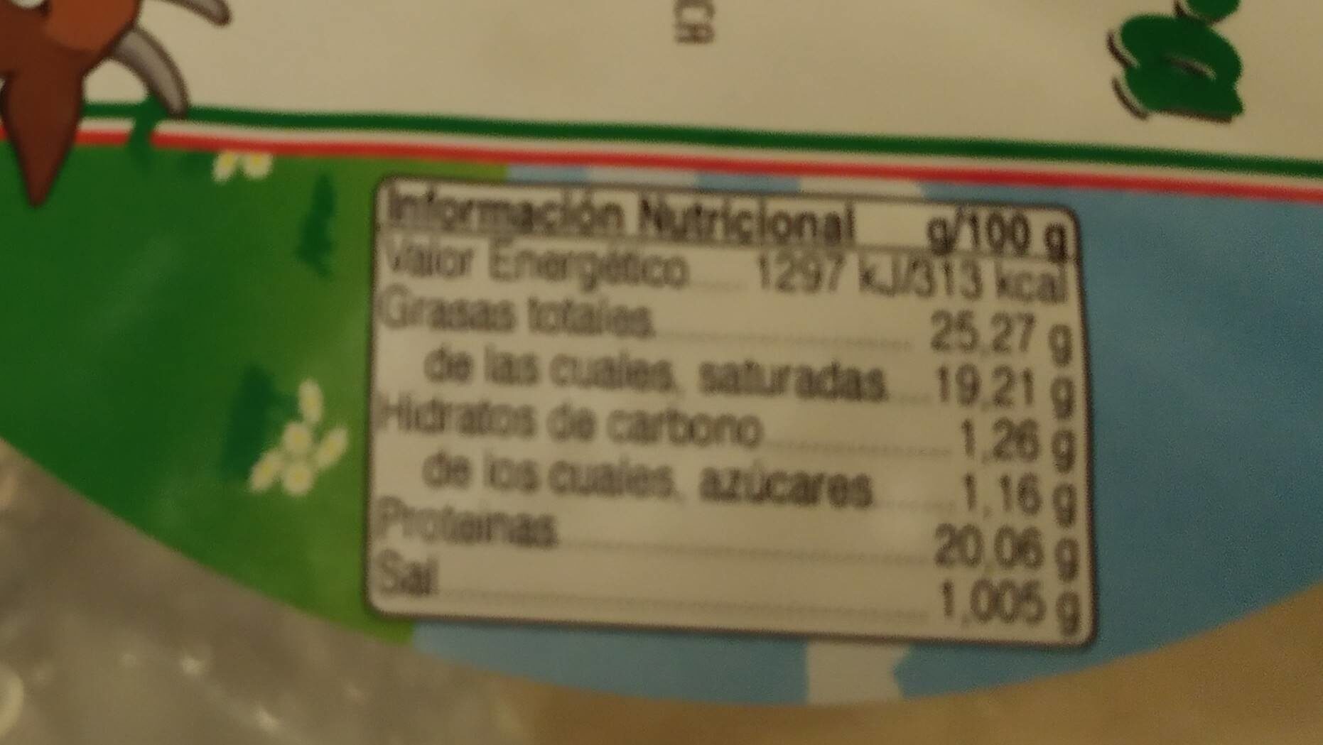 Queso fresco de cabra - Nutrition facts - es
