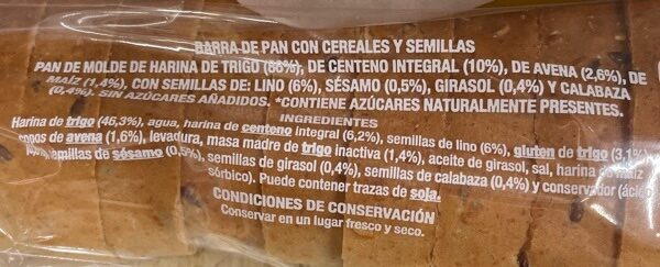 Pan de molde con quinoa - Ingredientes