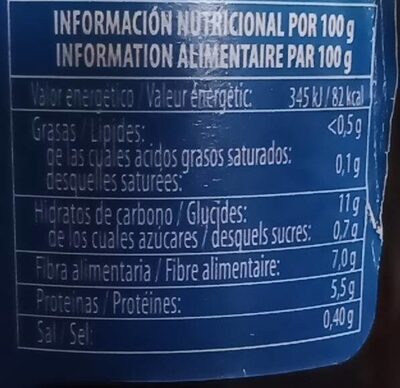 Alubias Judiones Extra - Informació nutricional - es