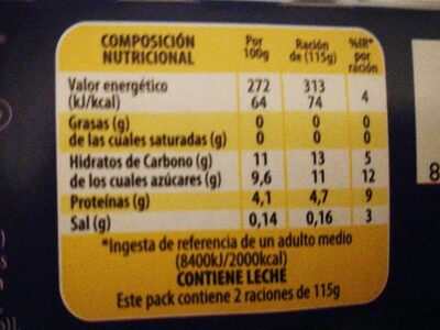 Yogur estilo griego - Té vainilla canela - Nutrition facts - es