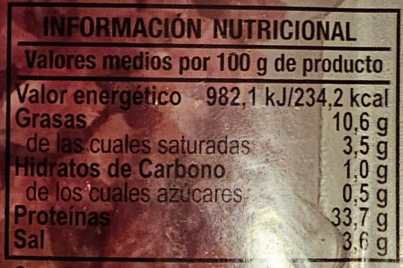 Mini taquitos jamón - Nutrition facts - es