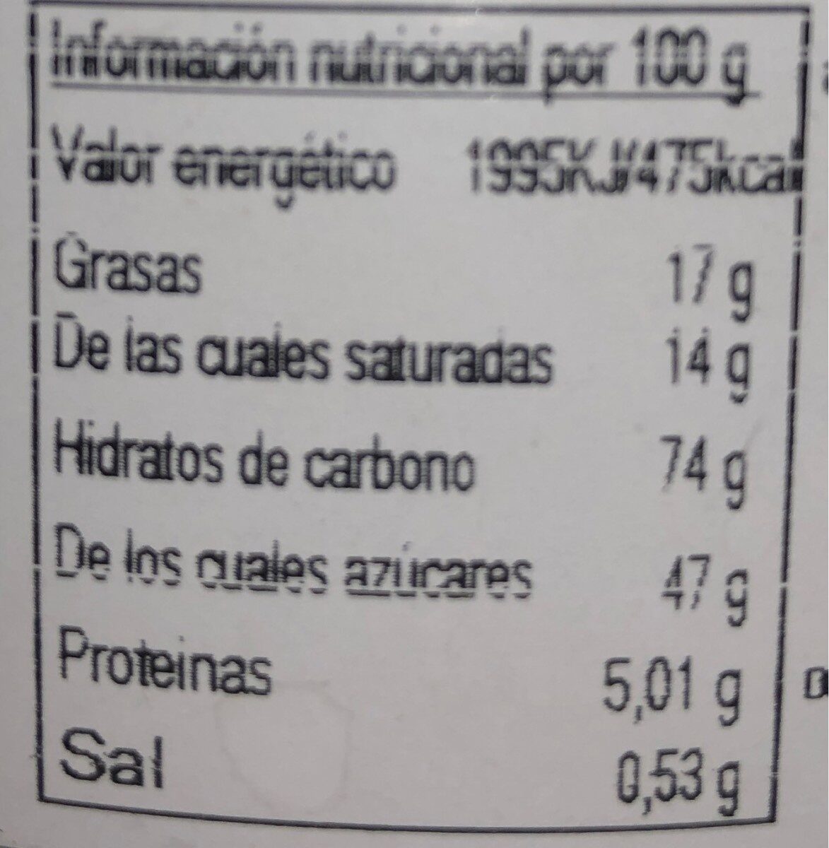 Creps Blanc - Nutrition facts - fr