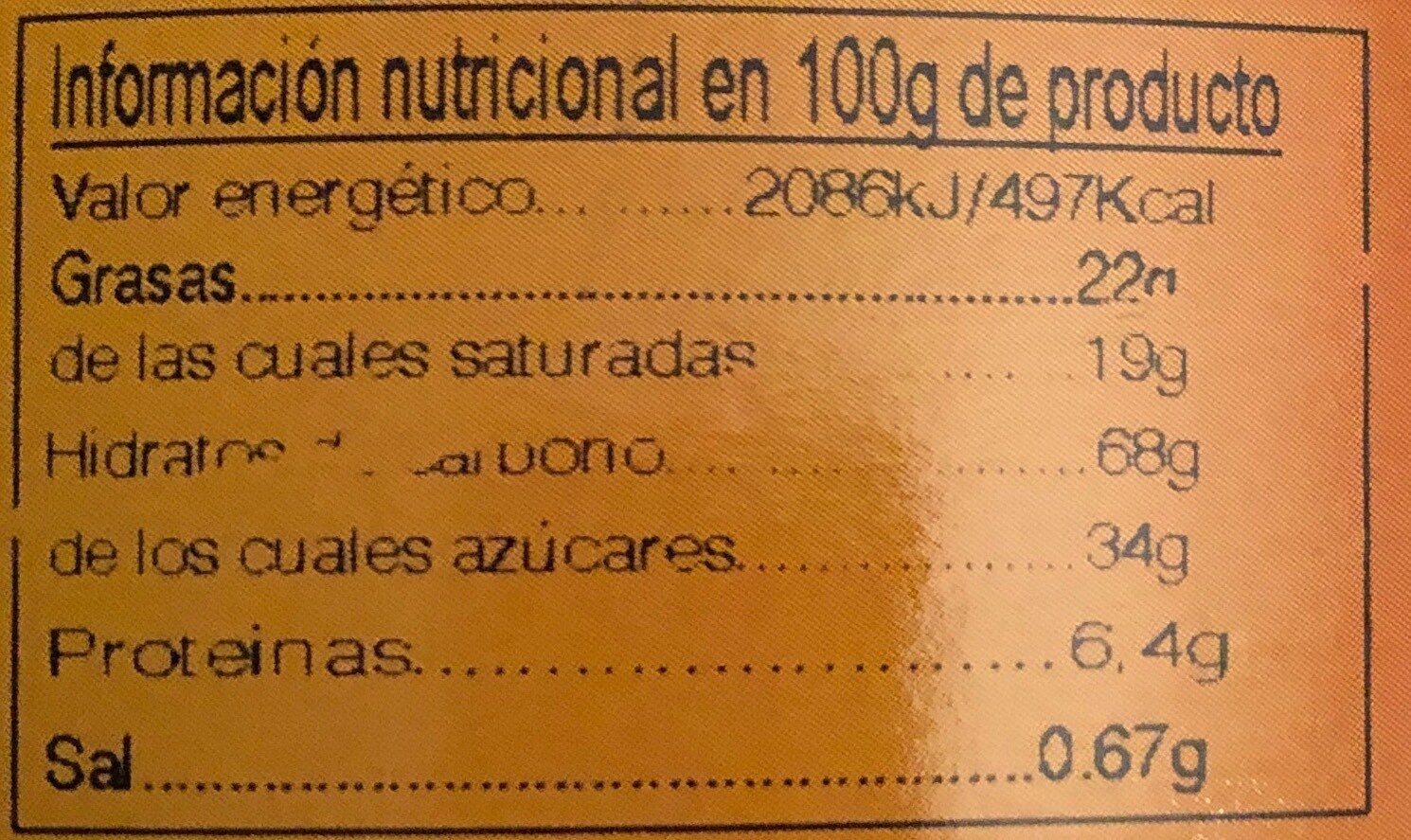 Barquillo bañado cacao - Nutrition facts - es