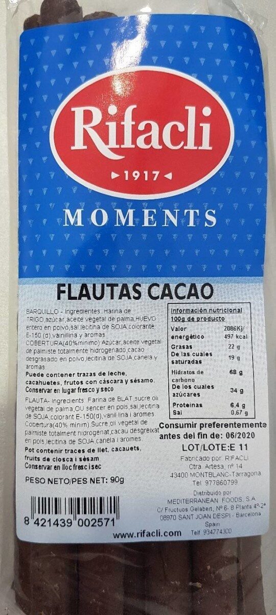 Flautas cacao - Product - es