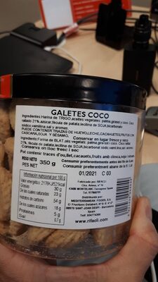 Galletas de coco - Ingredients - es