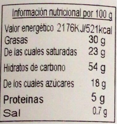 Galletas de coco - Nutrition facts - es