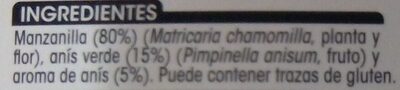 Manzanilla Anís - Ingredients - es
