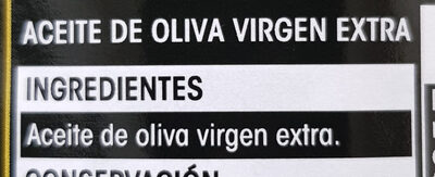 Aceite oliva virgen extra - Ingredients - es