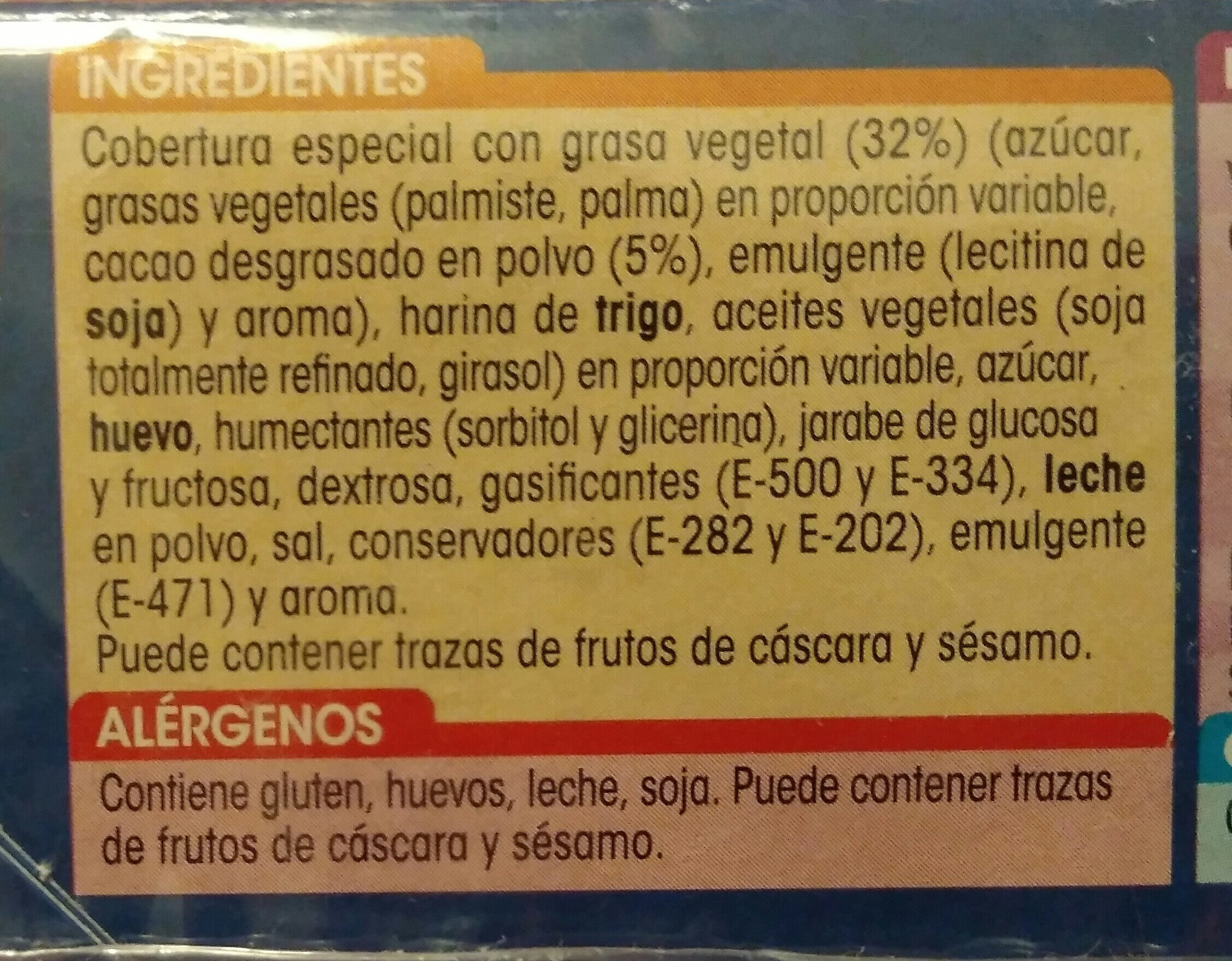 Mini discos al cacao - Ingredients - es